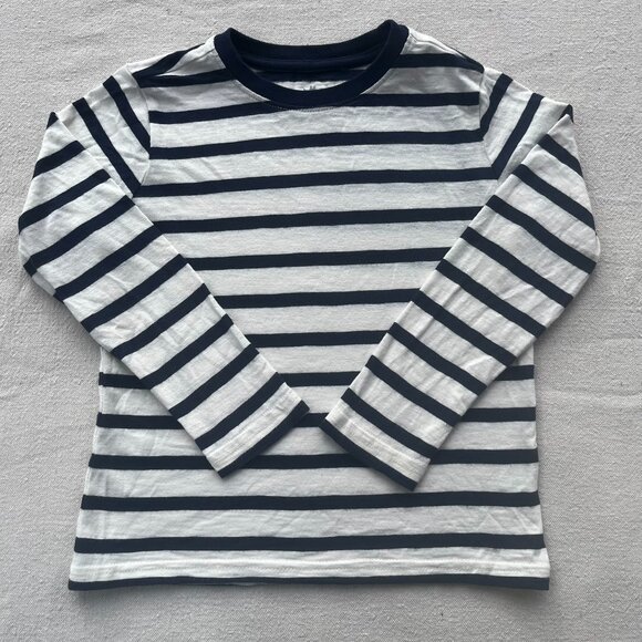 Primary Long-Sleeve Tee in Ivory/Navy Stripe, Size 4-5, GUC-VGUC - Picture 1 of 4